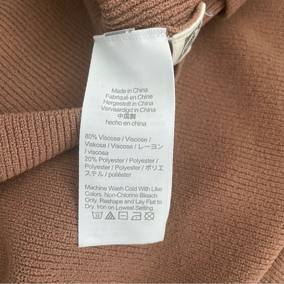 Madewell Ribbed Neutral Tan Square Neckline Y2K Tank Top Women Size L - Picture 7 of 7